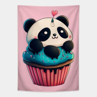 Kawaii Cute cupcake Panda Tapestry