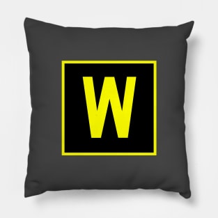 W - Whiskey - FAA taxiway sign, phonetic alphabet Pillow