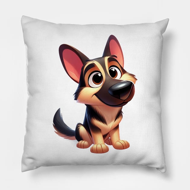 Cute German Shepherd Pillow by Dmytro