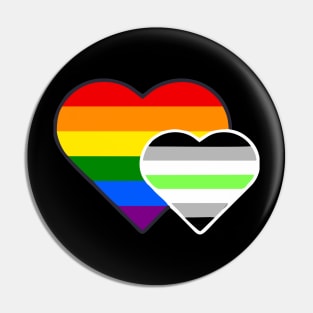 Agender Double Heart Pin