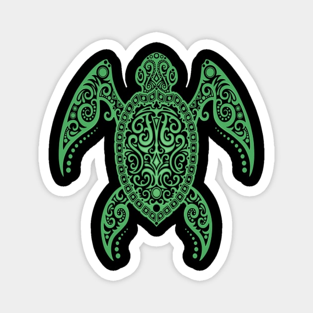 Intricate Green Sea Turtle Magnet by jeffbartels