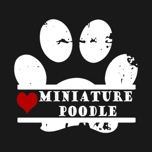 Miniature Poodle dog paw print T-Shirt