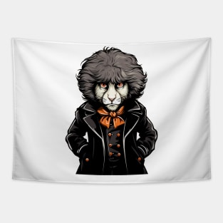 halloween grey hair lion Tapestry