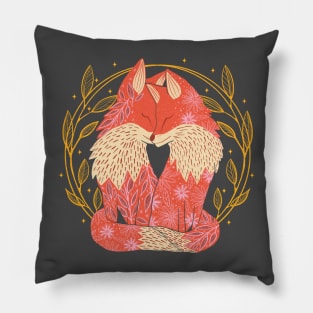 Red Fox Red Foxes Love Romantic Wedding Anniversary Pillow