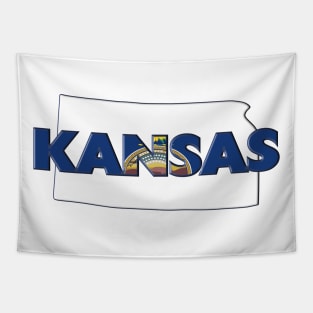 Kansas Colored State Letters Tapestry