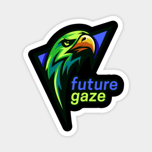 Green eagle future gaze illustration Magnet