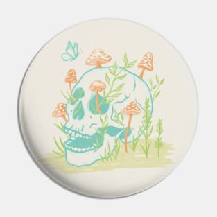 Mushroom skull (light) Pin