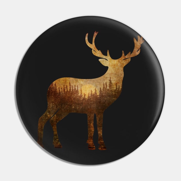 Deer at Dawn Pin by directdesign