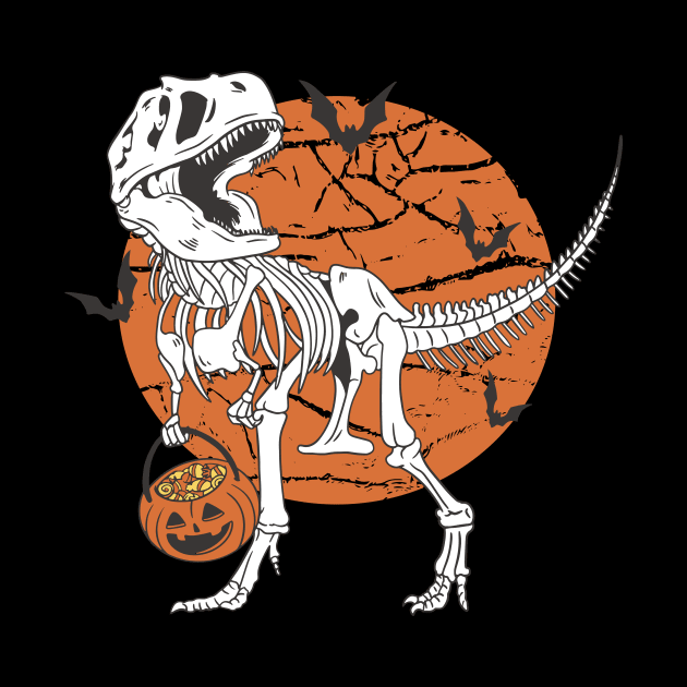 T Rex Halloween Trick Or Treating Dinosaur by UNDERGROUNDROOTS