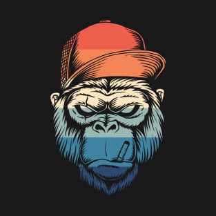 Retro Monkey Smoking T-Shirt