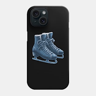 Navy Blue Ice Skating Boots Phone Case