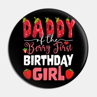 Daddy Of The Berry First Birthday Of Girl Strawberry Dad Pin