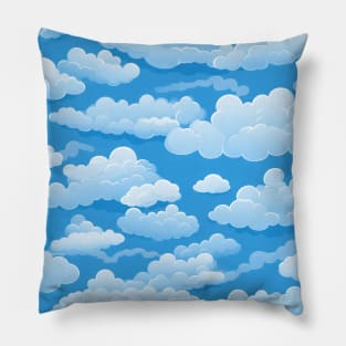 Dreamy Skies: Pastel Cloudscape Pattern Pillow