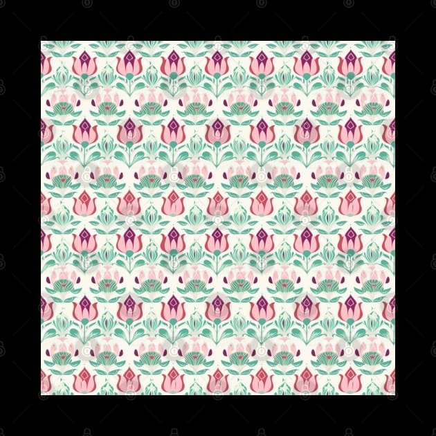 Tulips Flower Seamless Pattern V4 by Family journey with God