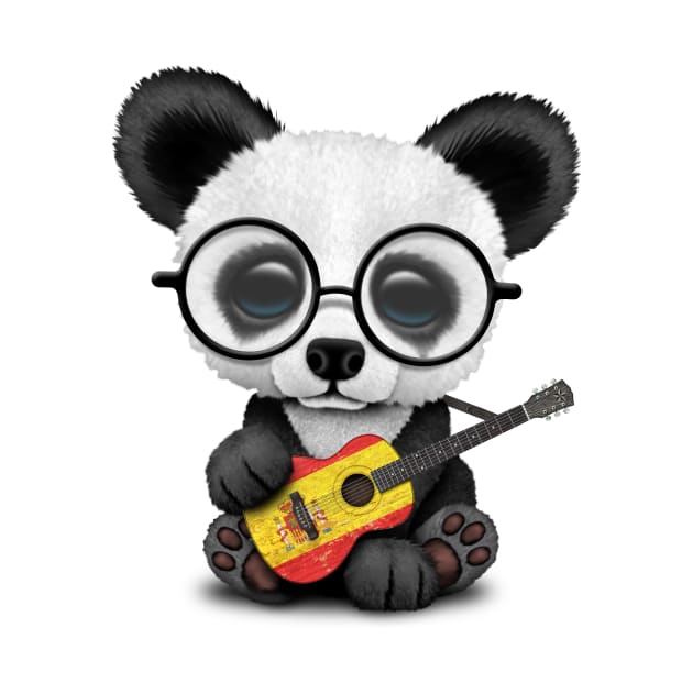 Baby Panda Playing Spanish Flag Guitar by jeffbartels