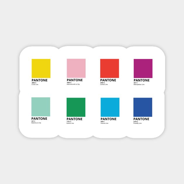London Underground Colors Pantone pack Magnet by lindsey788