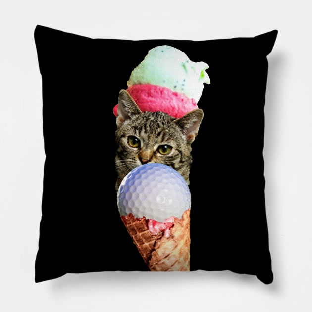 Kitty Golf Ice Cream Pillow by Mumgle