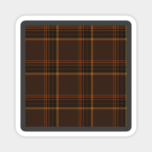 Orange Brown and sage Tartan Plaid Pattern  Zip Code - Gift Magnet