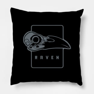 Silhouette of raven's skull Pillow