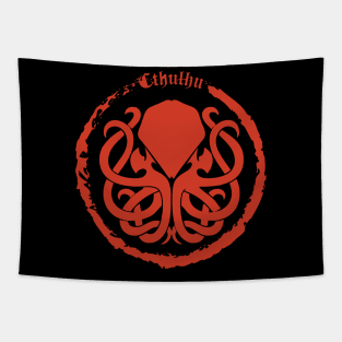 Cthulhu Logo Red Tapestry