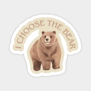 Bear vs. Man Tee - "I Choose The Bear" Shirt with Powerful Design, Casual Wear for Wildlife Supporters, Great Gift for Hikers & Campers Magnet