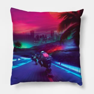 Synthwave Midnight Outrun Pillow