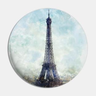 Paris watercolor paint design Pin