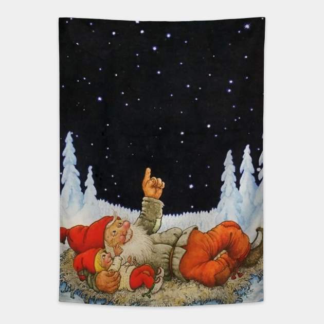 “Under the Stars” Gnomes by Jenny Nystrom Tapestry by PatricianneK