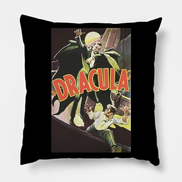 Dracula (v2) Vintage 1931 Movie Poster Pillow by VintageArtwork