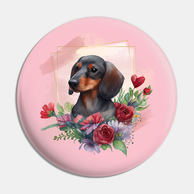 Dachshund Portrait Pin by Long-N-Short-Shop