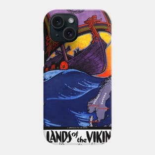 Vintage Travel Poster Scandinavia See the land of the vikings Phone Case