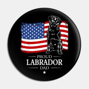 Proud Labrador Dad American Flag patriotic dog Pin