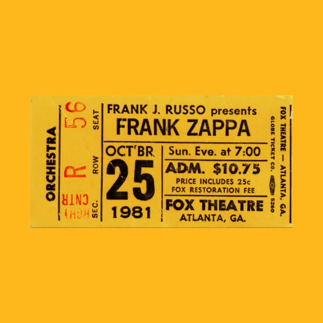 Oct 25 1981 Fox Theatre Atlanta, GA Ticket Stub by TicketStubTees