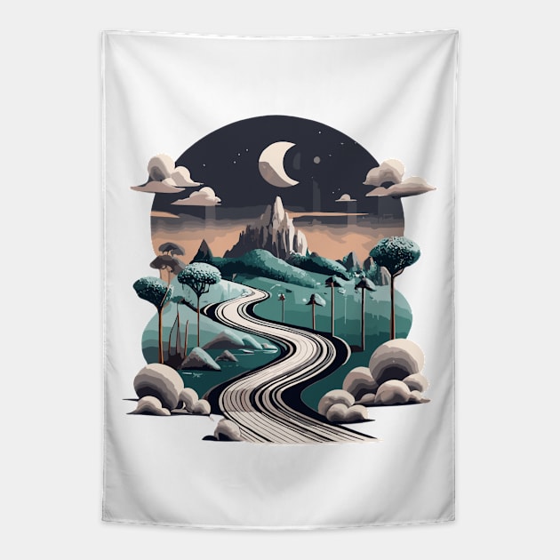 Dawn on the Mountain Trail Tapestry by NegVibe