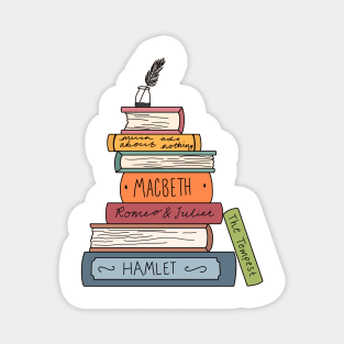 Shakespeare book stack Magnet