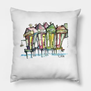 bayou shacks Pillow