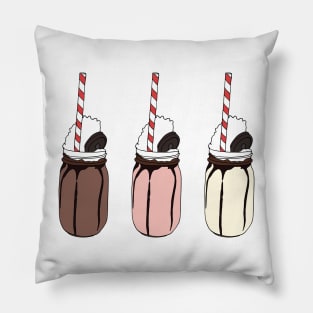 Milkshake Illustration Pack Chocolate, Strawberry Vanilla Shake Pillow