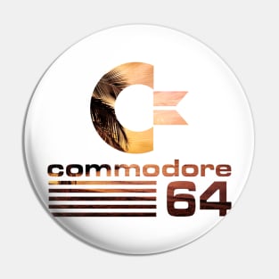 Commodore 64 Sunset Vaporwave Logo Pin
