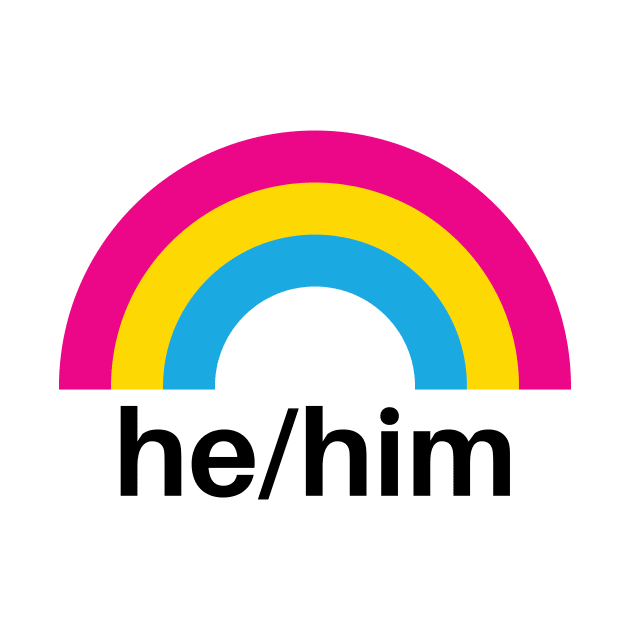 He/Him Pronouns Pansexual Rainbow by lavenderhearts