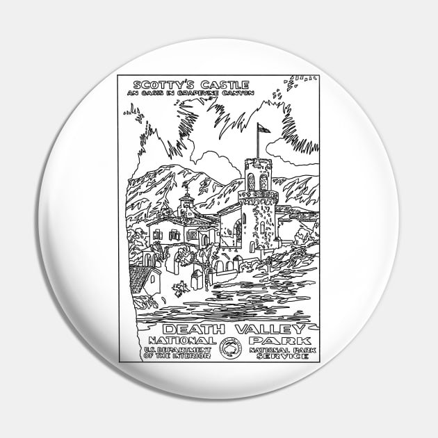 Scotty's Castle Death Valley Pin by TheCosmicTradingPost