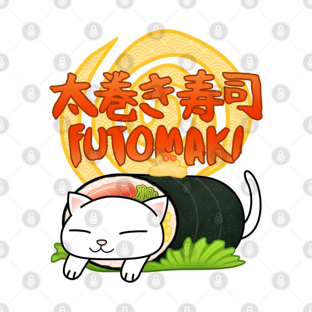 Chubby Cat Futomaki Sushi by Takeda_Art