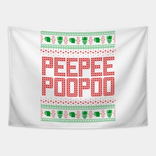 Peepeepoopoo Tacky Ugly Christmas Sweater Tapestry