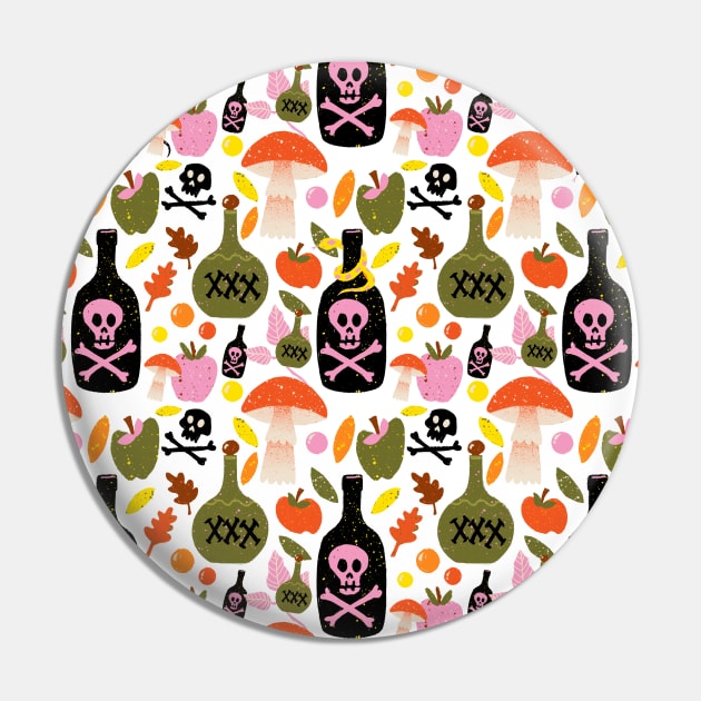 Halloween Poison Pattern Pin by MollyFergusonArt