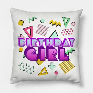 Birthday Girl // 80s Style Graphic Tee Pillow