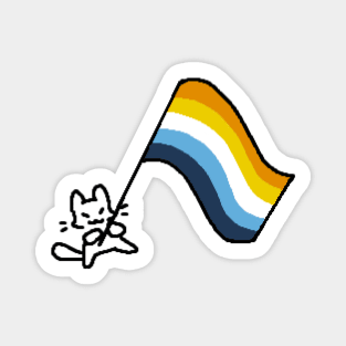 aroace flag kitty Magnet