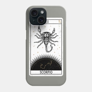 Scorpio Distressed Goth Tarot Zodiac Sign Phone Case