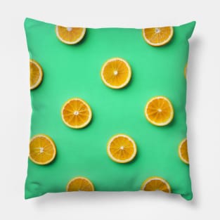 Orange Summer Green Pillow