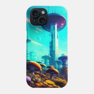 Abstract Another World Mushroom City Phone Case