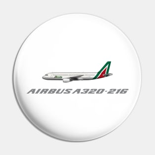 Alitalia Airbus A320-200 Tee Shirt Version Pin