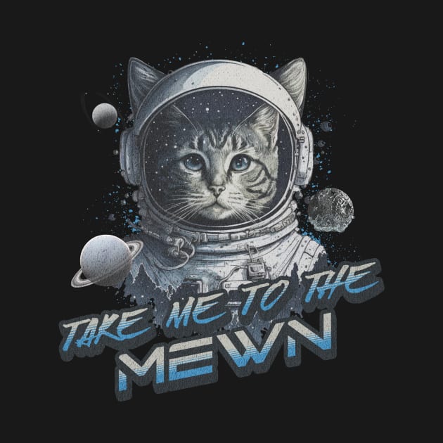 Funny Retro Astrocat Space Moon by FOXBURYS